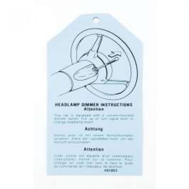 Camaro Headlight Instruction Card, 1976-1978