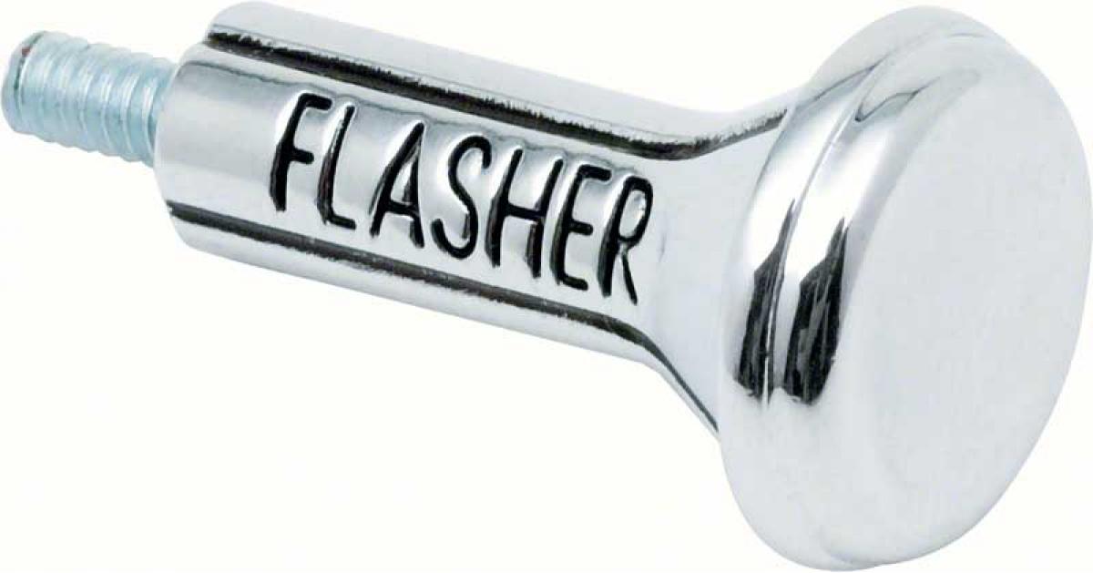 1967-70 GM, Chrome Hazard Switch Knob, Die-Cast Chrome, Various Models
