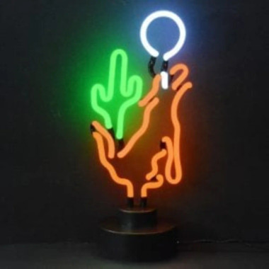Neonetics 4COYOT Coyote Moon Cactus Neon Sculpture