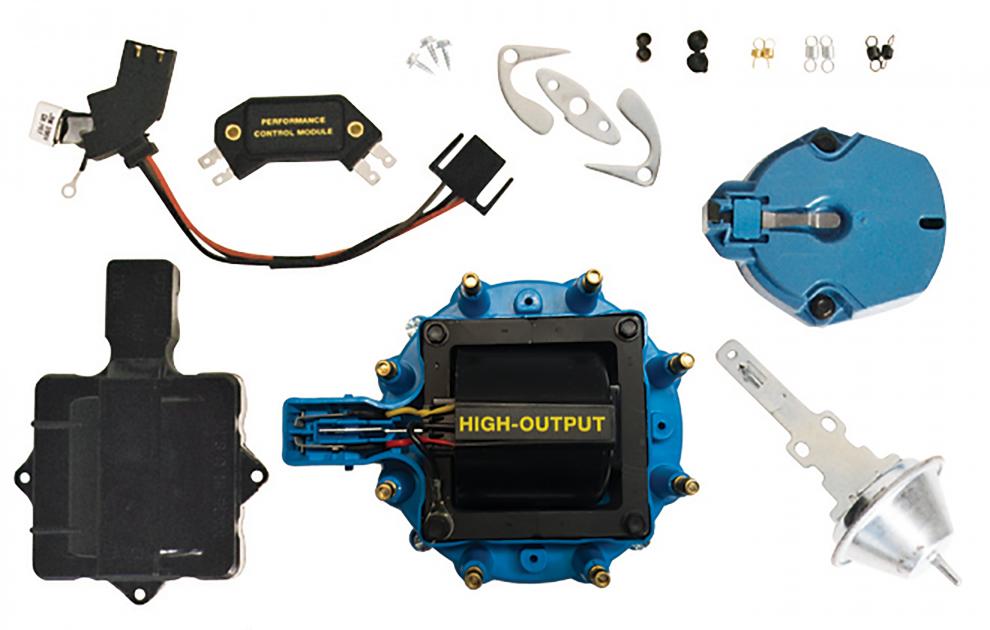 Proform Engine Distributor Tune-Up Kit, Fits GM HEI V8 Dist w/Internal Coil, Blue Cap 66945BC