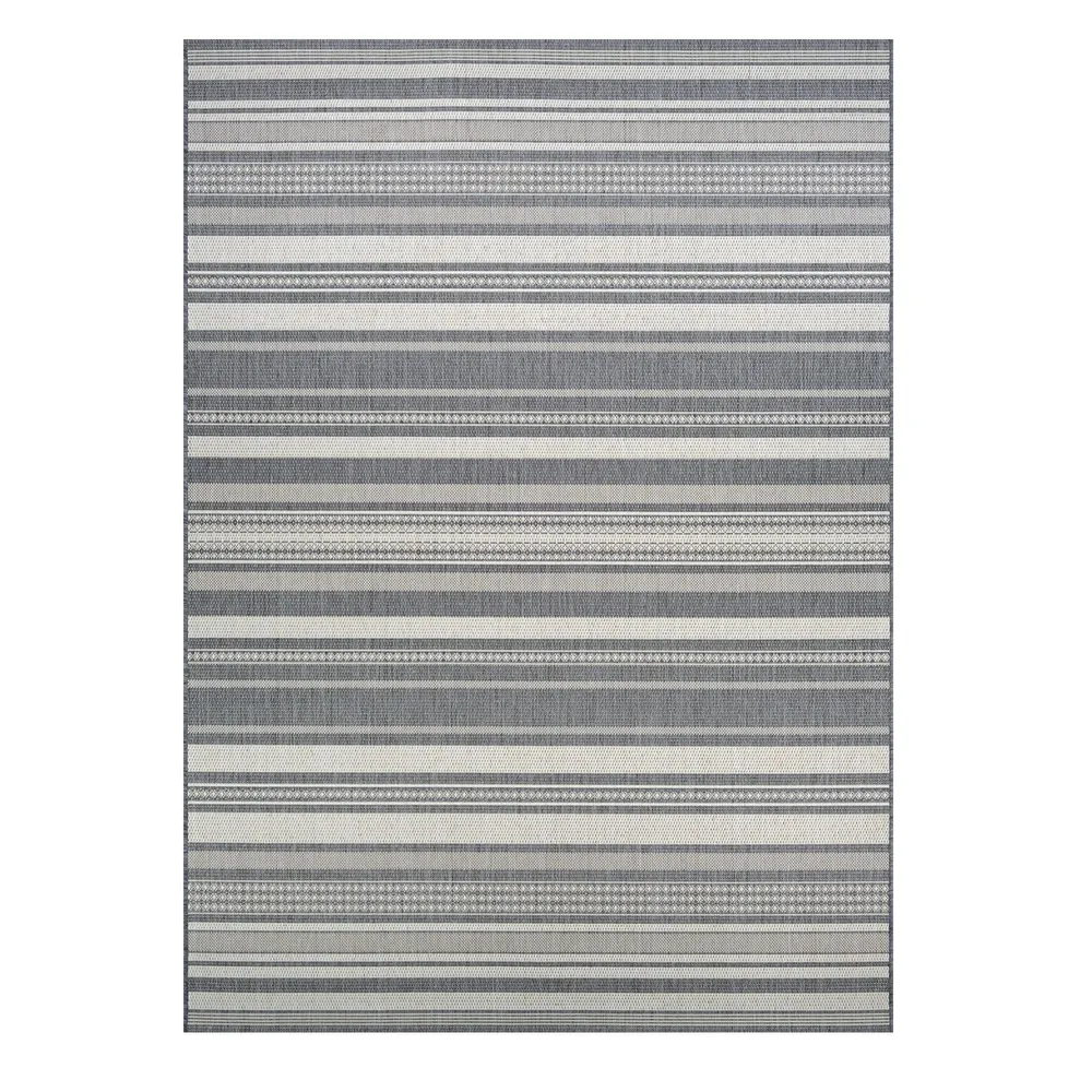 8.5 ‘ x 13’ Gray Stripe Rectangular Area Throw Rug