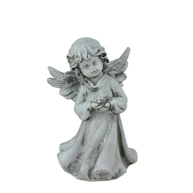 6.5″ Cherub Angel Girl with Flower Garden Statue for Serene Outdoor Decor