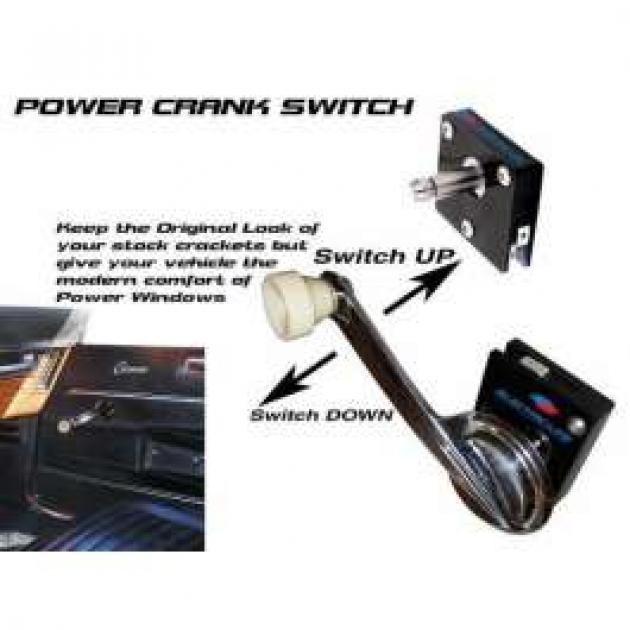 Camaro Power Window Switch, Crank Handle, 1-5/16 Deep Shaft