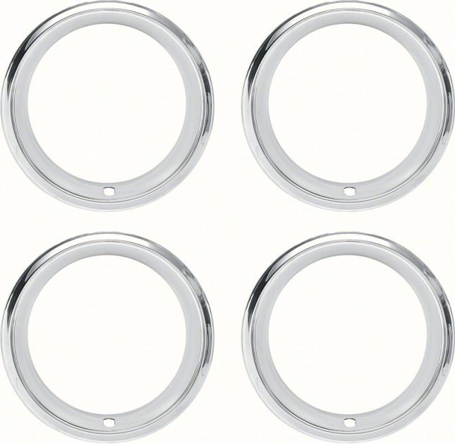 1967-88 GM, Rally Wheel Trim Ring Set, 14" x 7", 2-7/8" Deep Step Lip, Stainless Steel, Set of 4