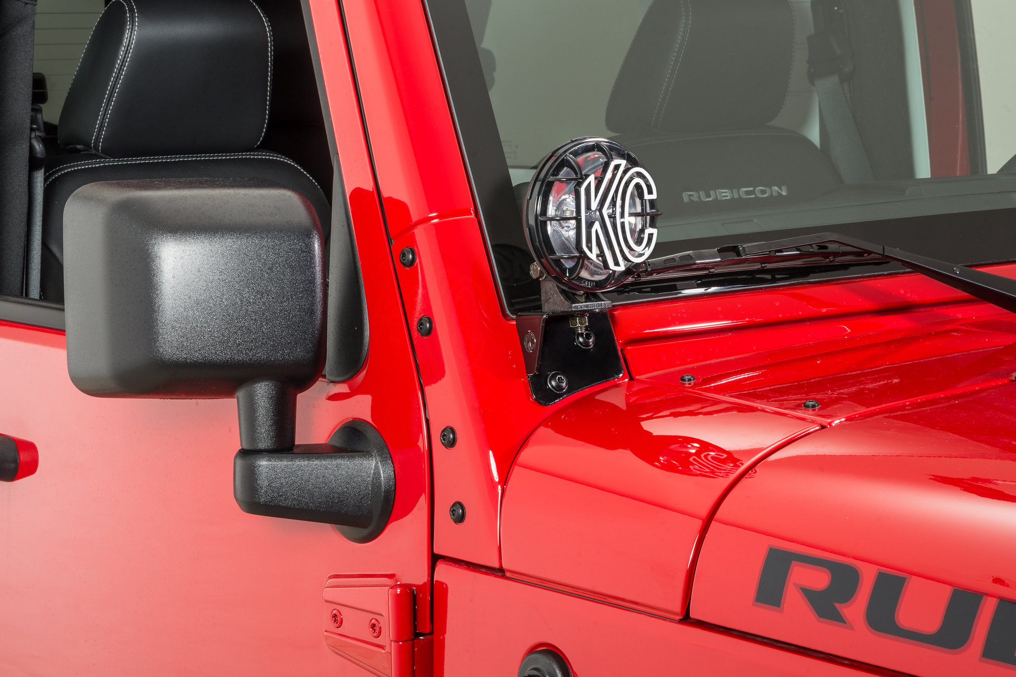 KC HiLiTES 7316 Windshield Light Mount Brackets in Black for 07-18 Jeep Wrangler JK