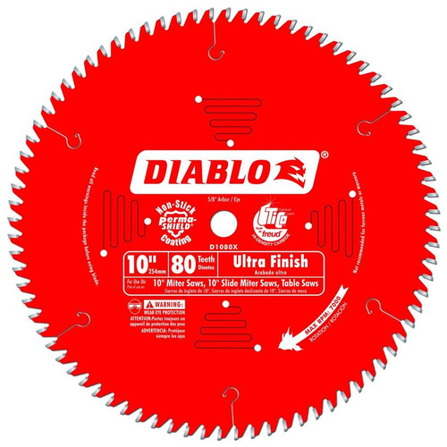 Freud10-Inch 80-tooth ATB Finish Saw Blade, 5/8 in. Arbor and D1080X