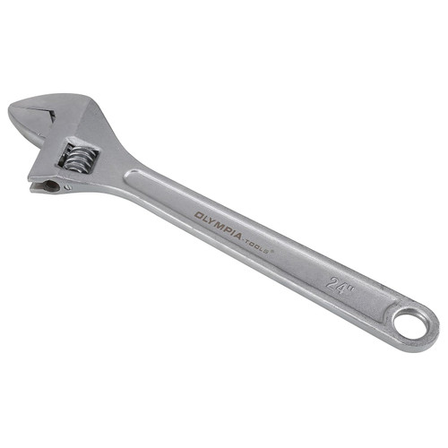 24 inch Adjustable wrench, chrome finish,018-01-024