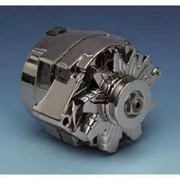 Camaro Powermaster Alternator, 85 AMP Chrome, Internal Regulator, 1969-1981
