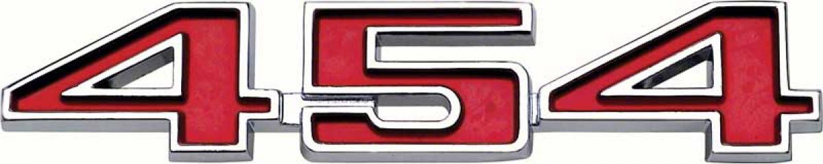 1970-74 Chevelle. El Camino, "454" Front Fender Emblem, Each