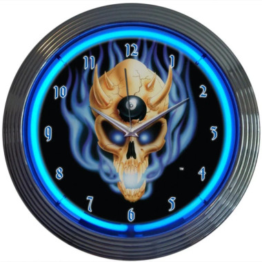 Neonetics 8BSKUL Eight Ball Skull Neon Clock