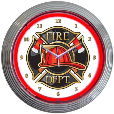 Neonetics 8FIRED Fire Dept Neon Clock