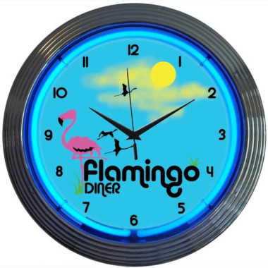 Neonetics 8FLAMX Flamingo Diner Neon Clock