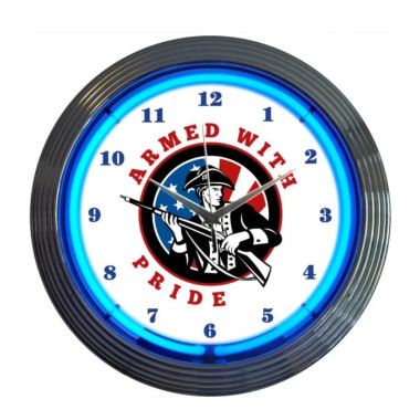 Neonetics 8GUNAR Gun - Armed With Pride 2Nd Amendment Neon Clock