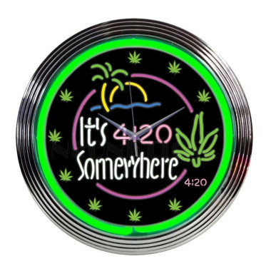 Neonetics 8IT420 It’s 4:20 Somewhere Neon Clock