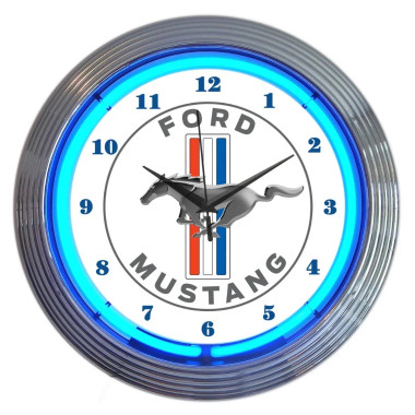Neonetics 8MUST1 Ford Mustang Blue Neon Clock