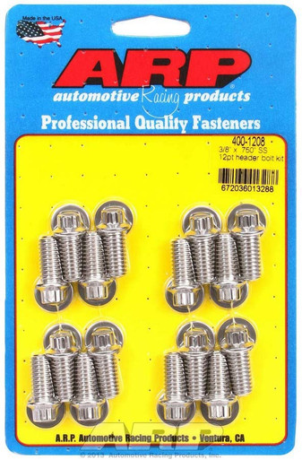 ARP S/S Header Bolt Kit - 3/8 x .750 UHL (16) 400-1208