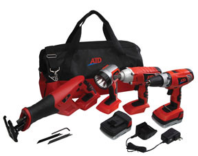 18V Cordless 4-Tool Combo Kit ATD-10528