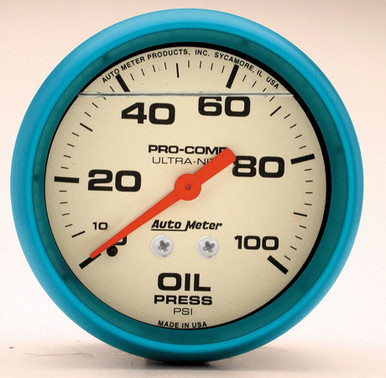 Autometer 2-5/8 Ultra-Nite Oil Press. Gauge 0-100psi 4221