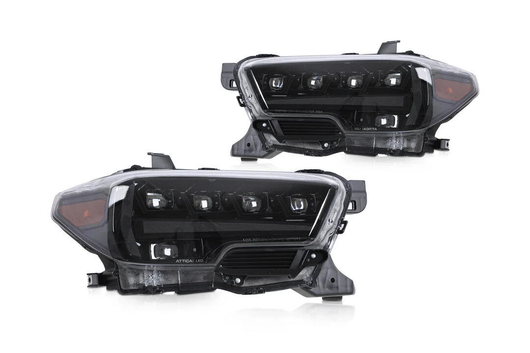 Attica 4x4 CHATT0769-H6-GBC-SQ Apex Series Full LED High/Low beam Sequential HeadLights for 16-23 Toyota Tacoma