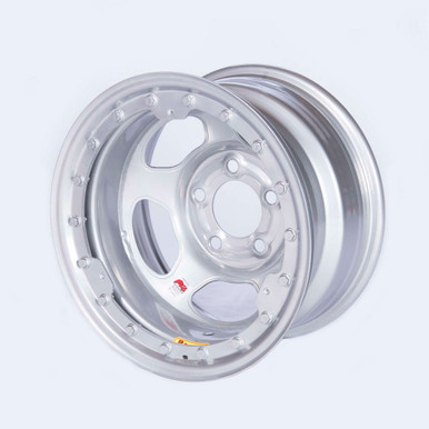 Bassett 15x8 IMCA Silver Beadlock Inertia 5x5 2in 58A52ISLK