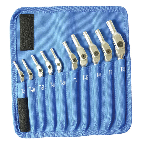 10 Piece ChromeHex Pro Pivot Head Hex Wrench Set - T15-T55