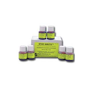 6 pk of 1/4 oz. Bottles of Coolant OEM Stay-Brite Concentrated Dye