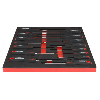 Boxo BX094-R 15 Pc. Slotted, Phillips & Pozi Tip Screwdriver Set