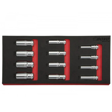Boxo BX243-R2 12 Pc 3/8" Dr SAE Deep 12-Point Socket Set
