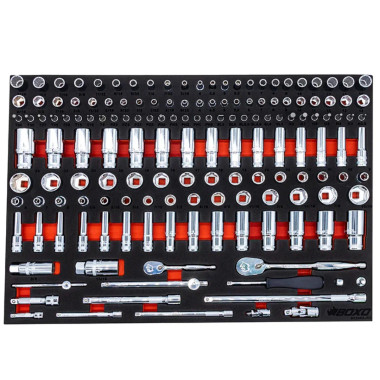 Boxo BX246-R2 155-Piece 1/4" & 3/8" Metric & SAE Socket Set