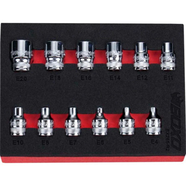 Boxo BX265-R2 12-Piece 3/8" Dr Torx Chrome Socket Set