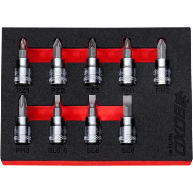Boxo BX315-R2 9-Piece 3/8" Drive Screwdriver Bit Socket Set