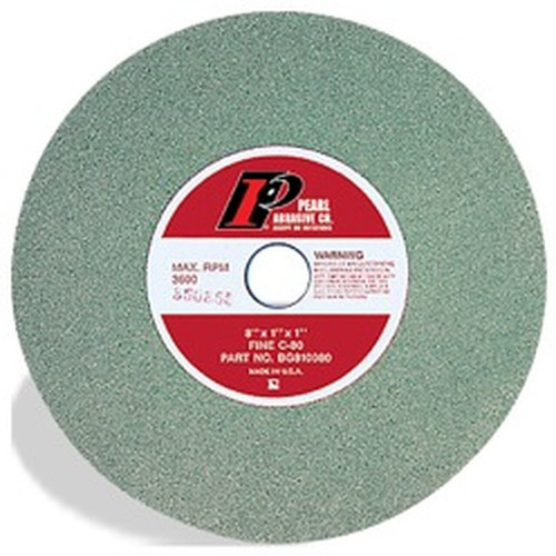 Green SC Bench Grinding Wheels for Metal, 6" x 1/2" x 1", Type 1 Shape C60