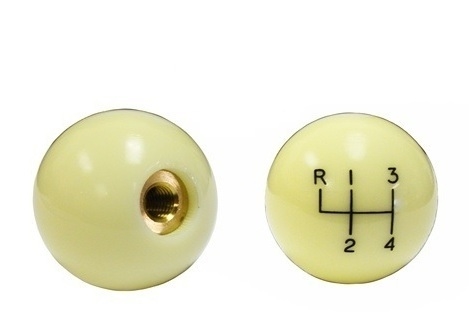 Camaro Ivory Off White 4 Speed Shifter Knob Ball, 3/8-24 Inch FINE Thread