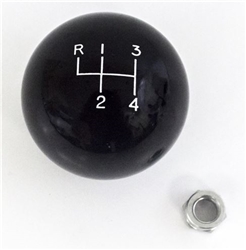 Camaro Black 4 Speed Shifter Knob Ball, 3/8 Inch Coarse Thread, 2-1/4" Diameter