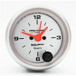 Camaro Dash Instrument Cluster Gauge 2-1/16" Clock, Auto Meter Ultra-Lite