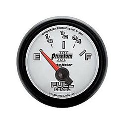 Camaro Dash Instrument Gauge, Auto Meter Phantom II , FUEL LEVEL, Custom, Electric Short Sweep, 0Ωs Empty / 90Ωs Full, 2-1/16 Inch (52.4mm), Additional Mounting Locations