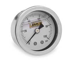 Earl's Oil-Filled Pressure Gauge 0-100 PSI - 1/8" NPT Male Thread