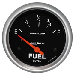 Camaro Dash Instrument Cluster Gauge (Auto Meter Sport Comp), FUEL / GAS, 0 Ohms / 90 Ohms, 2 5/8 Inch, Analog, Electrical, Each
