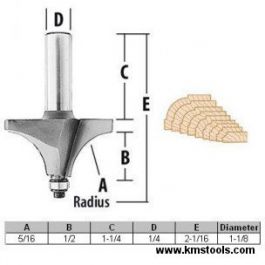 Dimar 1/8" Radius Beading Router Bit