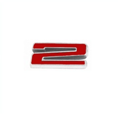 Camaro Custom Emblem, Individual Number # 2,Red and Chrome