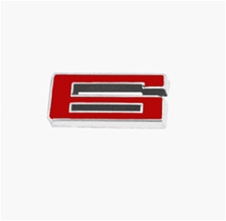 Camaro Custom Emblem, Individual Number # 6,Red and Chrome