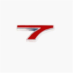 Camaro Custom Emblem, Individual Number # 7,Red and Chrome