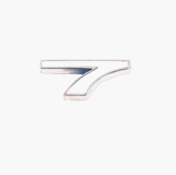 Camaro Custom emblem, Individual Number # 7,White and Chrome