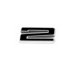 Camaro Custom Emblem, Individual Number # 2, Black and Chrome