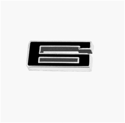 Camaro Custom Emblem, Individual Number # 6, Black and Chrome