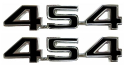 Camaro Engine Size Emblems, "454", Custom, Black - Pair