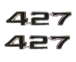 Camaro BLACK Custom 427 Fender Emblems, Engine Size, Pair