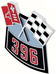 Camaro Air Cleaner Cross Flag Emblem, Die-Cast 396