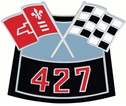 Camaro Air Cleaner Cross Flag Emblem, Die-Cast, 427
