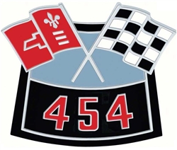 Camaro Air Cleaner Cross Flag Emblem, Die-Cast 454